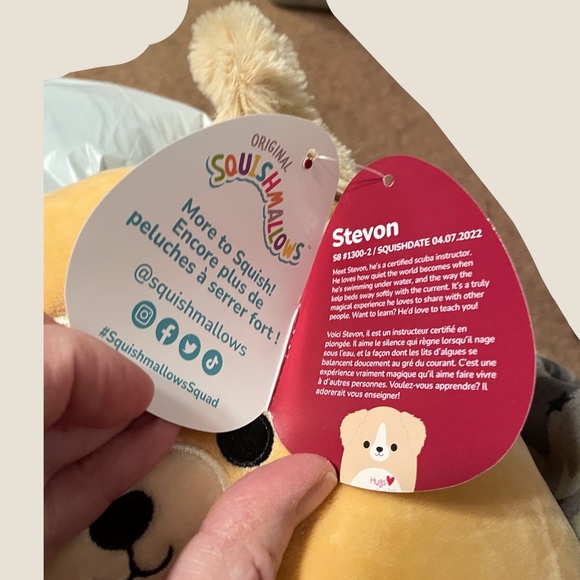 STEVON THE DOG SQUISHMALLOW VALENTINES DAY LTD EDITION- 8” Size- RETIRED W/TAGS - Picture 4 of 6